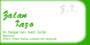 zalan kazo business card